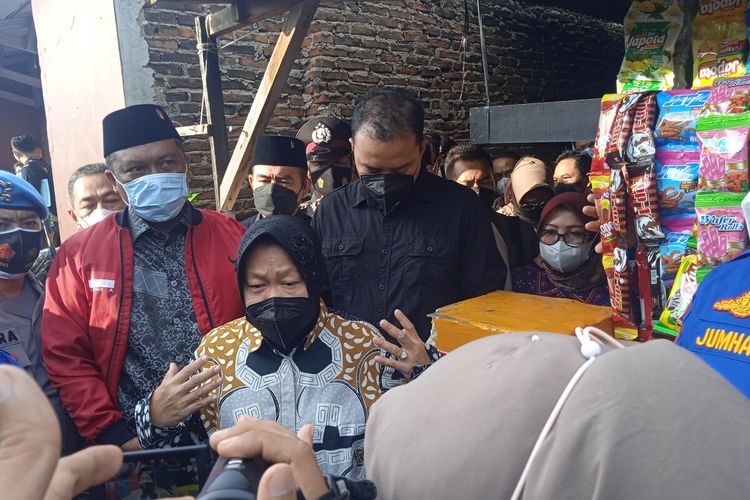 Menteri Sosial Tri Rismaharini saat berkunjung ke Bandar Lampung.