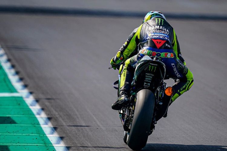 Valentino Rossi saat sesi tes di Sirkuit Misano