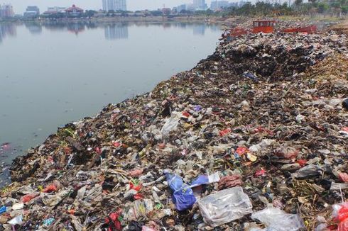 Gundukan Sampah dan Bau Menyengat di Waduk Pluit