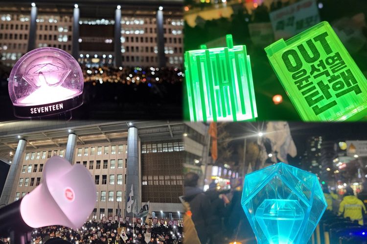 Nyalakan Lightstick, Fans Kpop Bersatu Turun ke Jalan Tuntut Presiden Korea Selatan Mundur