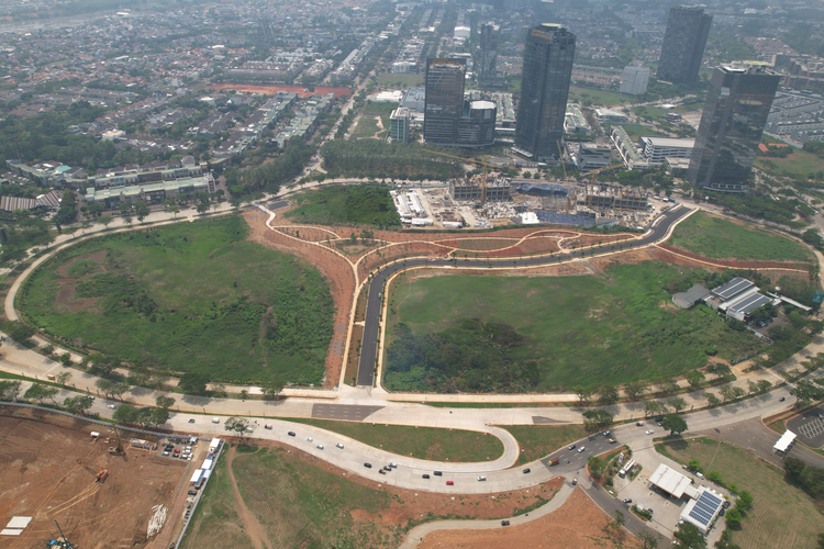 Kawasan komersial Escala dalam tahap pembangunan.