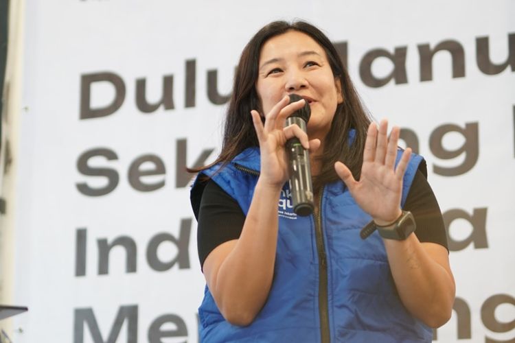 Marcella Pravinata, Head of Go To Market PT Bank Jasa Jakarta memberikan pemahaman terkait kebiasaan transaksi melalui QRIS menjadi kesempatan bagi Bank Saqu untuk berinovasi dan membantu membangun kebiasaan menabung masyarakat dalam diskusi ?Unfiltered Live #5: Dulu Manual Sekarang Matic, Indonesia Kembali Menabung? di Jakarta, Kamis (30/5/2024).