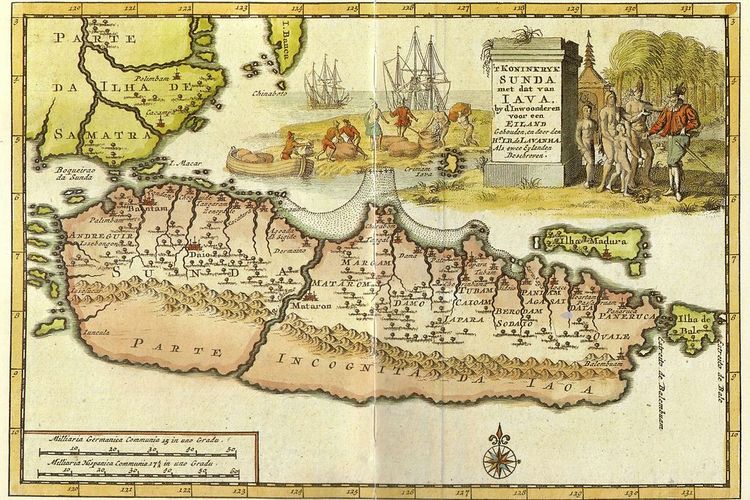 Peta Pulau Jawa awal abad ke-18.