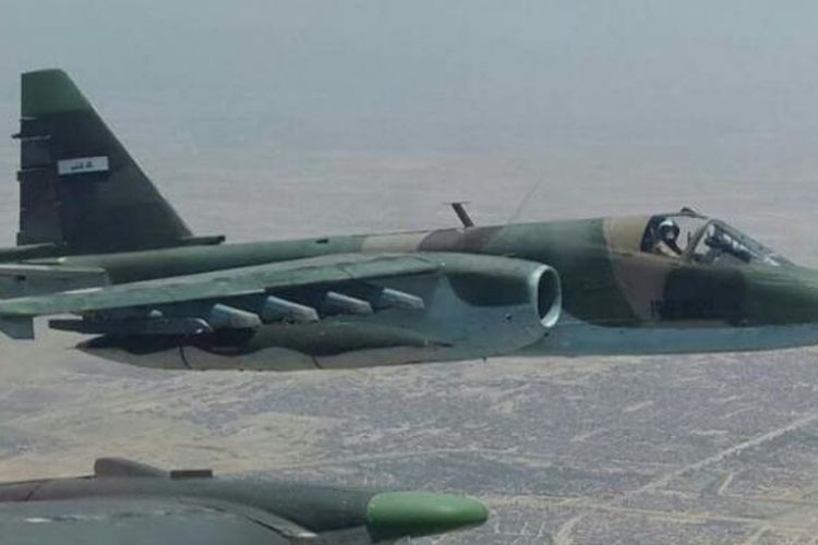 Sebuah jet Sukhoi Su-25 milik Angkatan Udara Irak.