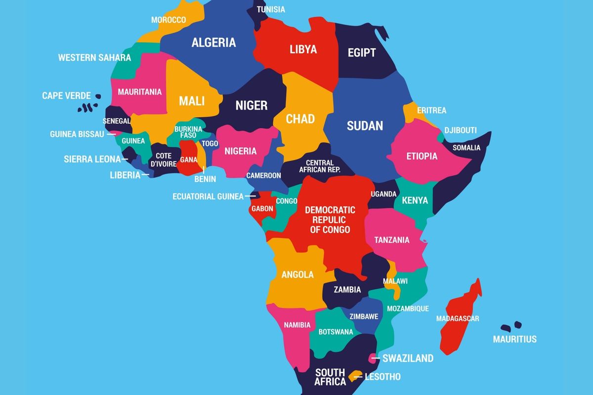 Ilustrasi peta Benua Afrika