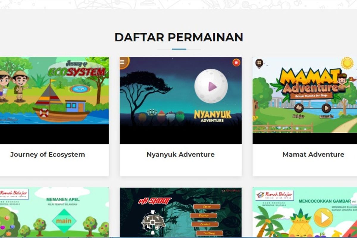 Daftar 43 edugame menarik dan interaktif dari Rumah Belajar Kemendikbud.