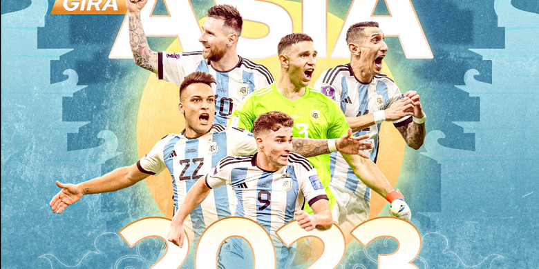 Tangkap layar poster timnas Argentina untuk FIFA Matchday 2023 melawan Indonesia. (Twitter/@Argentina).