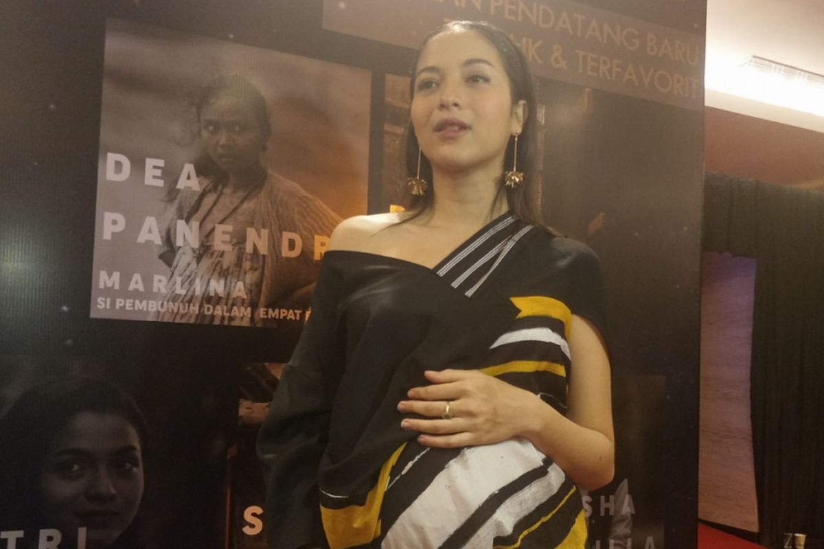 Putri Marino di sela perhelatan Indonesian Movie Actors Awards 2018 di MNC Studios Tower II, Jakarta Barat, Rabu (4/7/2018) malam.