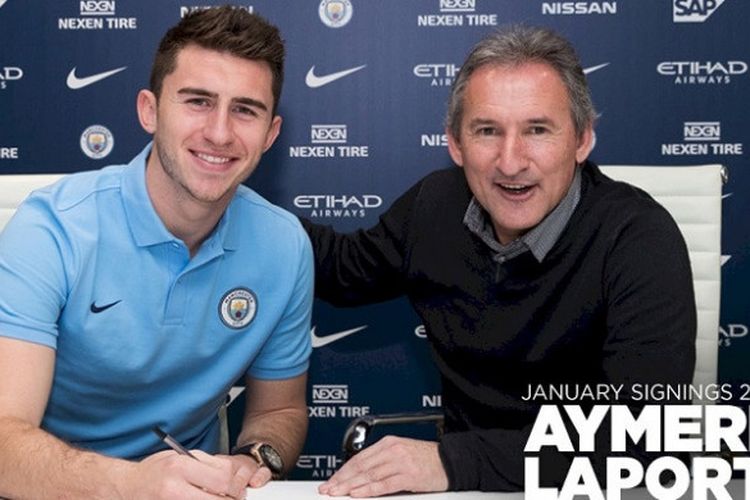 Foto perkenalan Aymeric Laporte oleh Manchester City