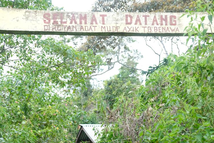 Pintu masuk Hutan Adat Tebat Benawa, Pagar Alam, Sumatera Selatan.