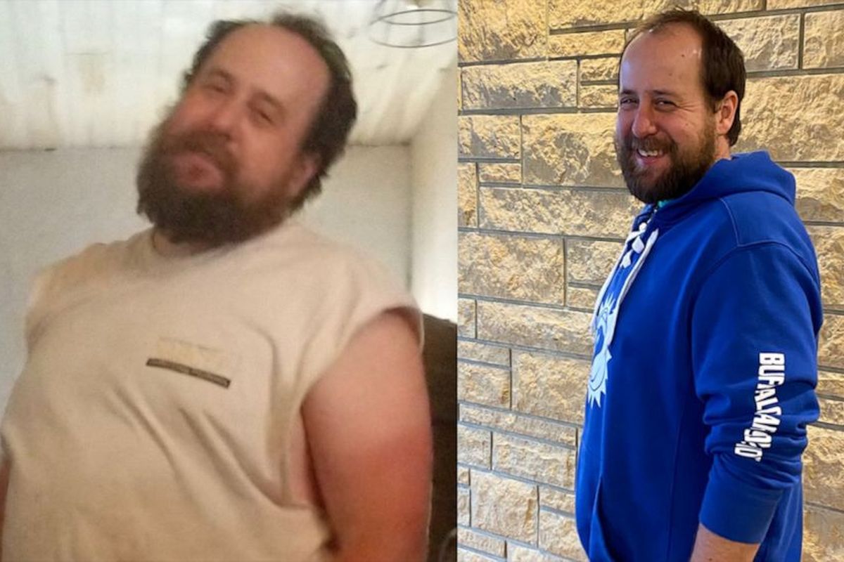 Sean Kelley  sebelum dan sesudah penurunan berat badan.