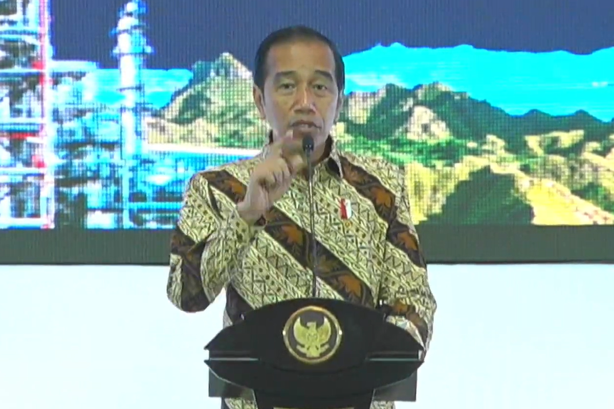 Presiden Joko Widodo (Jokowi) dalam sambutannya di Rapat Koordinasi Nasional (Rakornas) Investasi, di Jakarta, Rabu (30/11/2022). Presiden Jokowi meminta agar terget investasi Rp 1.200 triliun tercapai pada 2022.