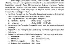 Beredar Surat Berisikan Jam Kerja Kepala dan Perangkat Desa Se-Kabupaten Blora, Sanksi Pemberhentian dari Jabatan