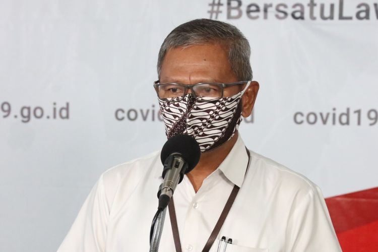 Juru bicara pemerintah untuk penanganan virus corona Achmad Yurianto dalam konferensi pers di Graha BNPB pada Kamis (9/4/2020).