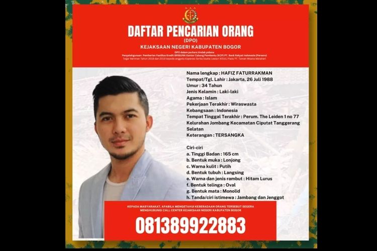 Kejaksaan Negeri Kabupaten Bogor kembali mengumumkan soal adik Irwansyah, Hafiz Faturakkman, yang masih menjadi Daftar Pencarian Orang (DPO).