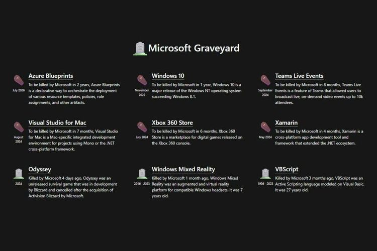 Ilustrasi apa yang ada di dalam Microsoft Graveyard.