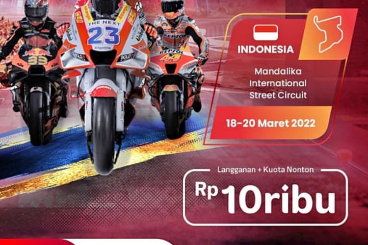 Nonton Live Streaming MotoGP Mandalika Cuma Rp 10.000