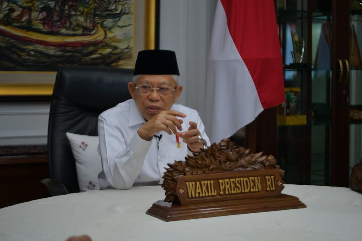 Wakil Presiden Maruf Amin saat memberikan ucapan Peringatan Hari Pahlawan 2020, Selasa (10/11/2020).