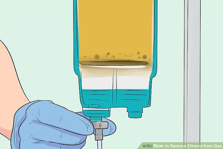 Ilustrasi water-washout untuk etanol