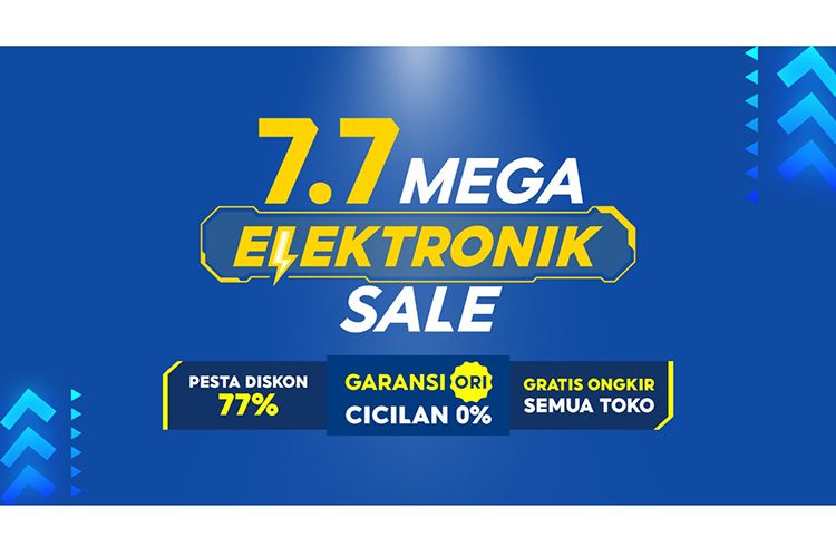 Shopee menghadirkan Shopee 7.7 Mega Elektronik Sale pada Senin (20/6/2022) hingga Juni hingga Kamis (7/3/2022). 