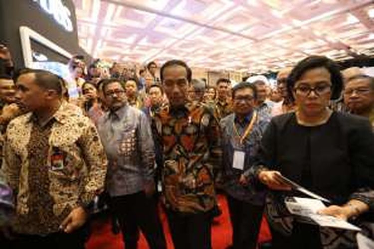 Presiden Joko Widodo saat menghadiri Indonesia Fintech Festival and Conference di ICE, Serpong, Tangerang, Selasa (30/8/2016).