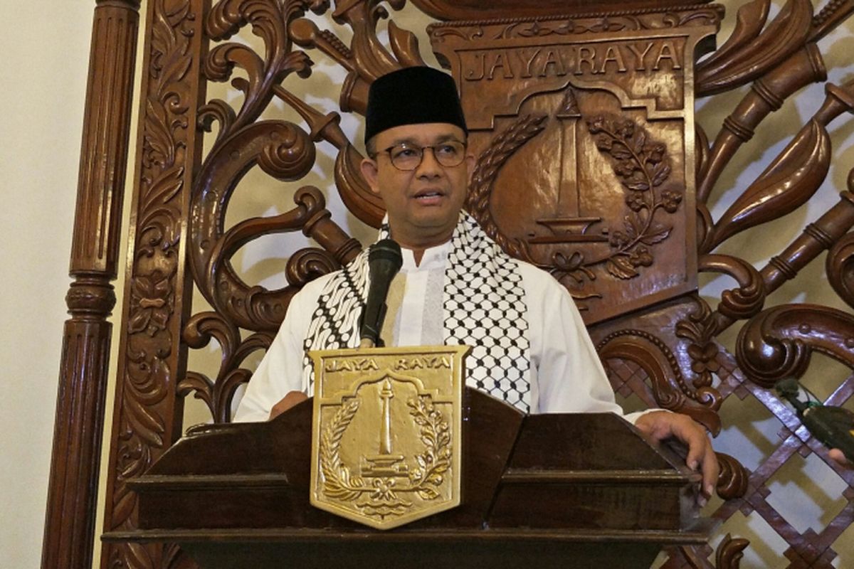 Gubernur DKI Jakarta Anies Baswedan di Balai Kota DKI Jakarta, Jalan Medan Merdeka Selatan, Jumat (15/12/2017).