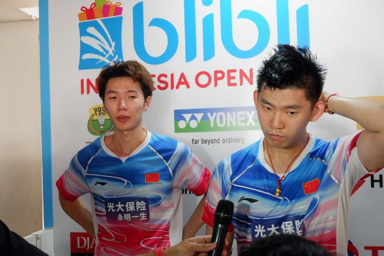 Pasangan ganda putra China, Li Junhui/Liu Yuchen.