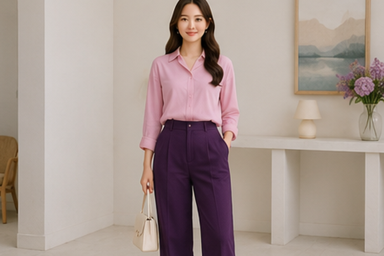 Baju pink cocok dipadukan dengan berbagai warna celana, dari putih, hitam, jeans, hingga mauve. Simak 17 inspirasinya di sini.