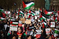 Ribuan Orang Unjuk Rasa di London, Serukan Gencatan Senjata Palestina