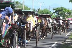 Sambut Ramadhan, Warga Polewali Mandar Ramai-ramai Naik Delman Ziarah ke Makam Ulama