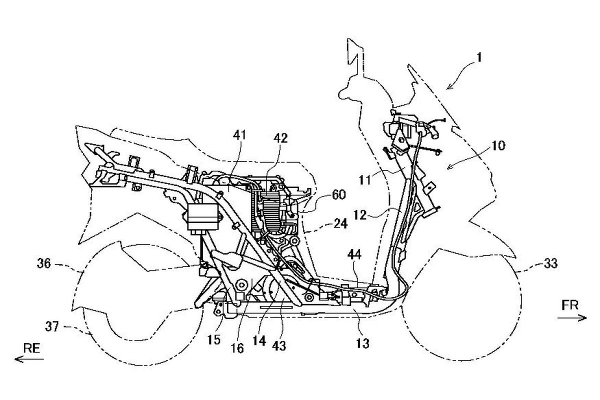 Bocoran gambar paten Suzuki Burgman versi elektrik.