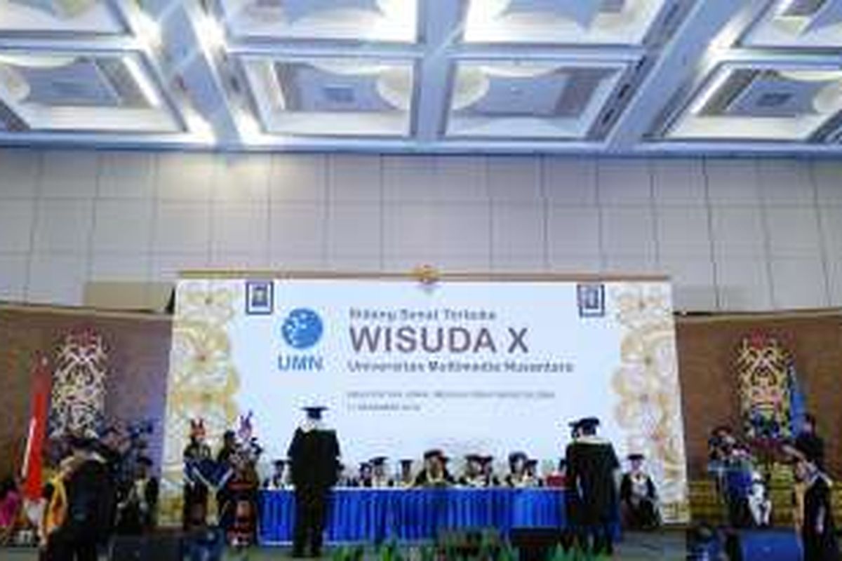 Acara Wisuda ke 10 UMN di Indonesia Convention Exhibition (ICE) Serpong, Tangerang Selatan, Sabtu (17/12/2016).