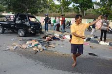 Pikap Dinas Lingkungan Hidup Karimun Tabrak Pembatas Jalan, 3 dari 4 Orang Terluka Parah