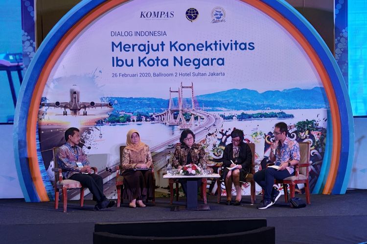 Dialog Indonesia bertema Merajut Konektivitas Ibu Kota Negara, yang diselenggarakan Kompas di Hotel Sultan, Jakarta, Rabu (26/2/2020).