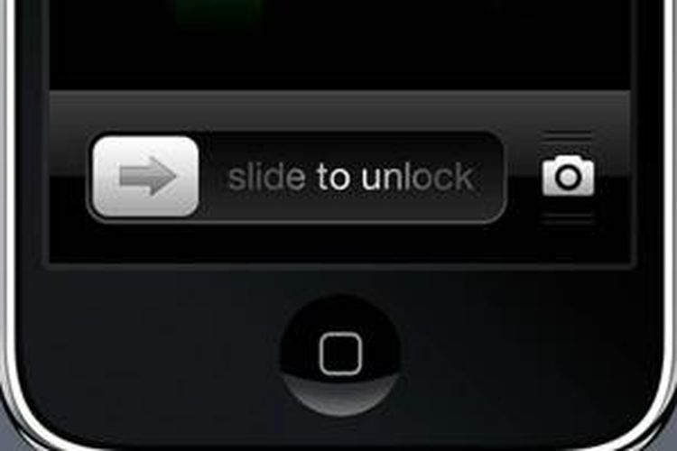 Fitur Slide to Unlock di iPhone.