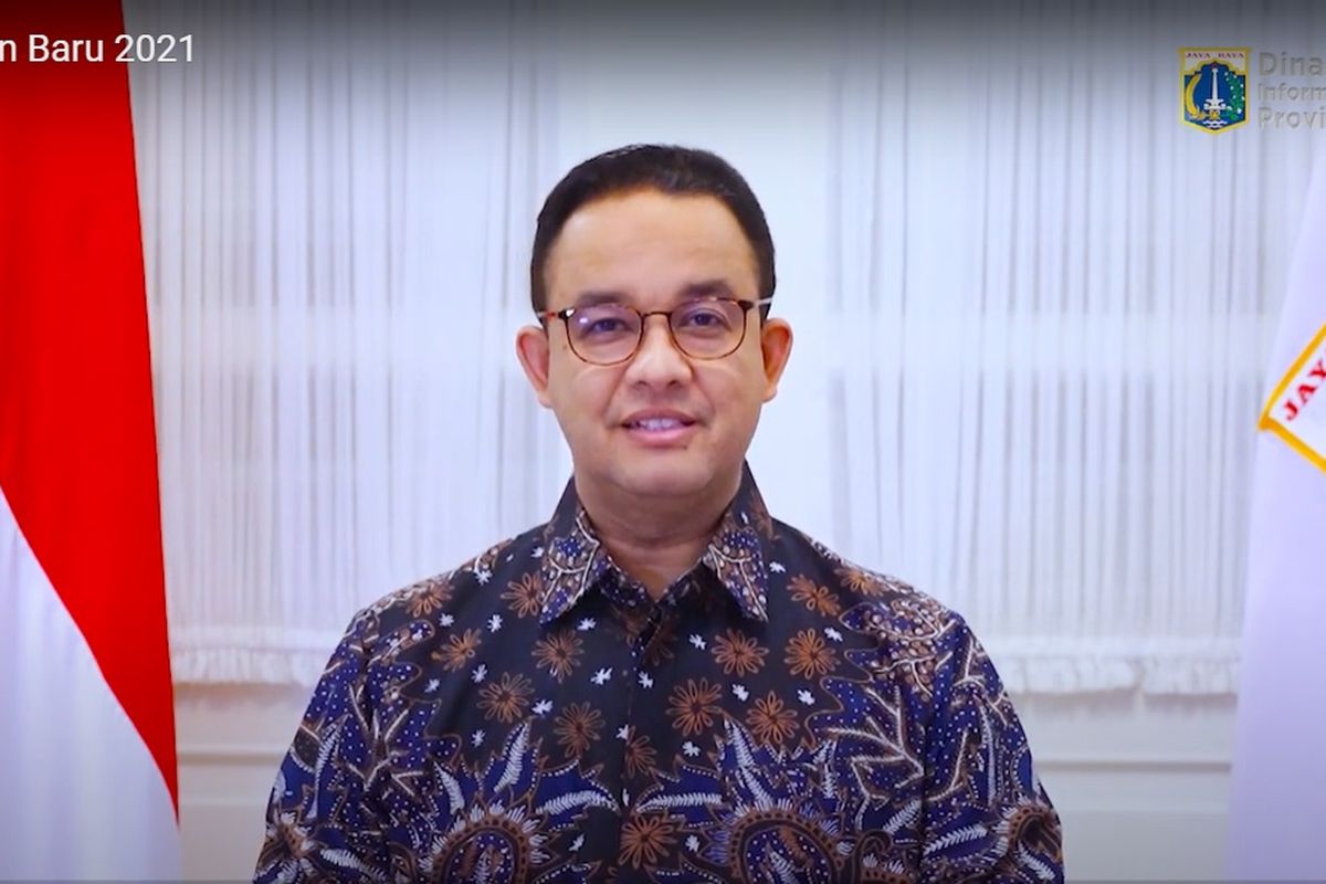 Gubernur DKI Jakarta menyampaikan ucapan Tahun Baru 2021 dalam video yang diunggah melalui akun YouTube Pemprov DKI Jakarta.