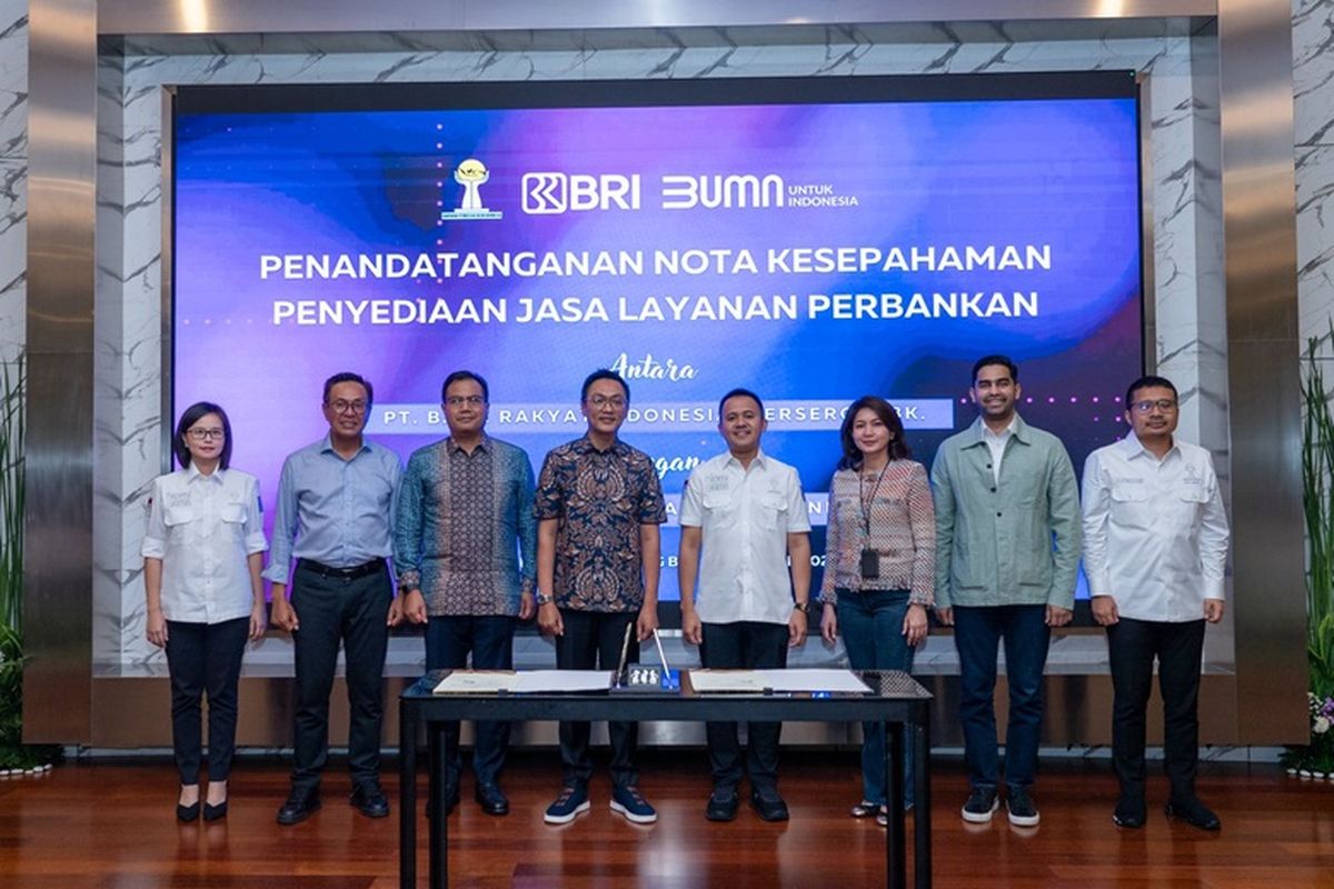 PT Bank Rakyat Indonesia (Persero) Tbk atau BRI menandatangani nota kesepahaman atau memo of understanding (MoU) dengan Badan Pengurus Pusat Himpunan Pengusaha Muda Indonesia (BPP Hipmi), di Auditorium BRIlian Center, Jakarta, Kamis (31/10/2024).