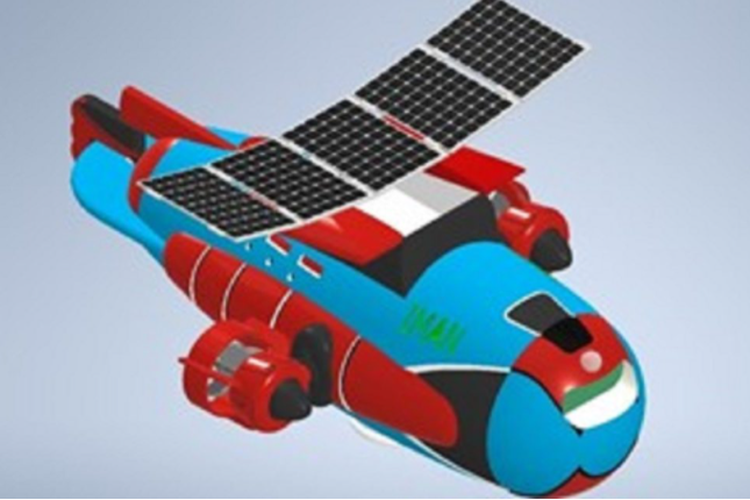 Tampilan prototipe IMAN, robot penghancur sampah plastik di lautan yang diinovasikan tim mahasiswa Institut Teknologi Sepuluh Nopember (ITS).