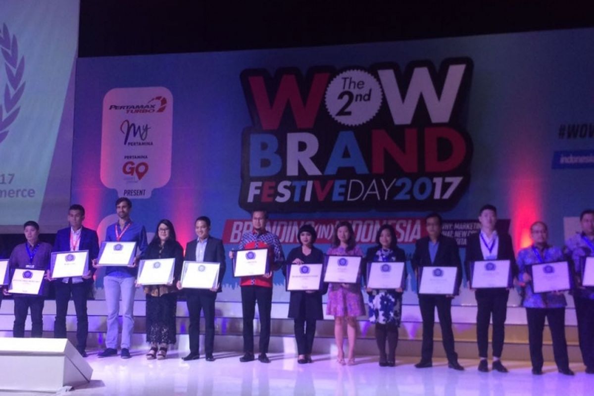 Pemenang Indonesia WOW Brand Award 2017 di Hotel Raffles Jakarta, Kamis (9/3/2017)