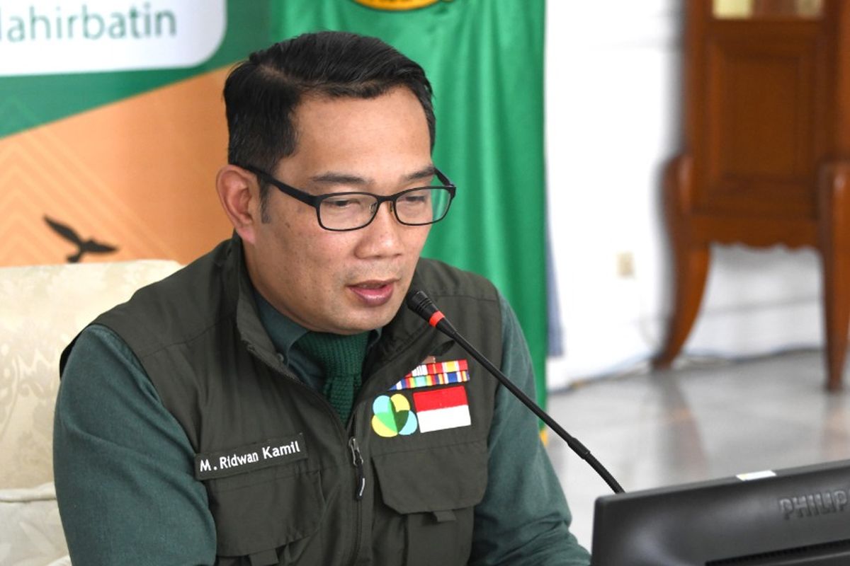 Gubernur Jabar Ridwan Kamil, saat memberi keynote speech dalam acara MarkPlus Government Roundtable Series COVID-19: New, Next, Post, dari Gedung Pakuan, Kota Bandung, Kamis (25/6/2020).