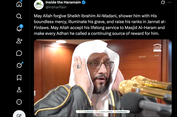 Muazin Masjidil Haram Sheikh Ibrahim Al Madani Wafat, Rekaman Adzannya Beredar di Media Sosial