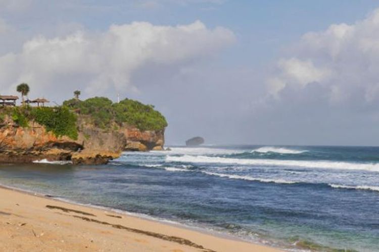 Pantai Watu Kodok di Kabupaten Gunungkidul, DI Yogyakarta.