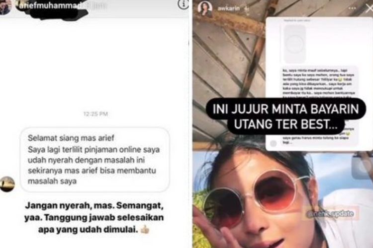 Instagram Story Awkarin dan Arief Muhammad.