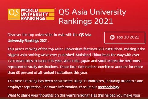 30 Kampus Terbaik Indonesia Versi “QS Asia University Rankings 2021”