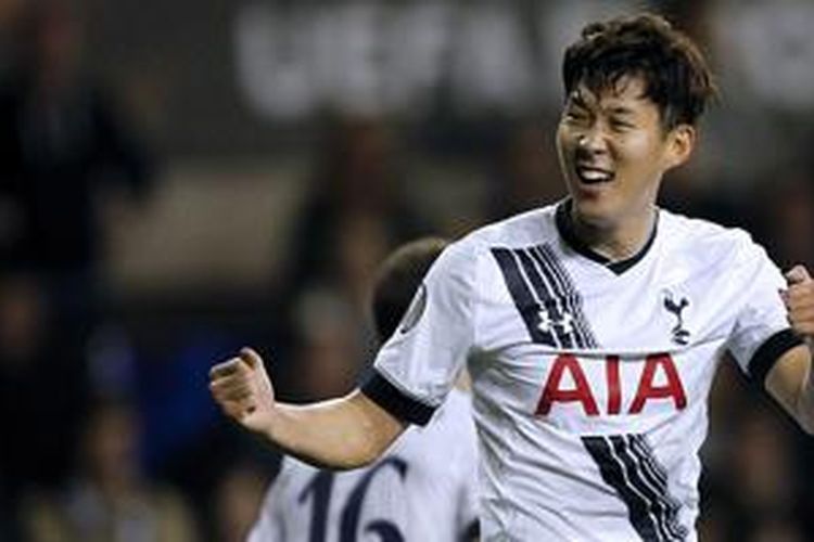 Son Heung Min cetak 2 gol saat Tottenham menang 3-1 atas Qarabag pada pertandingan Liga Europa, Kamis (17/9/2015). 