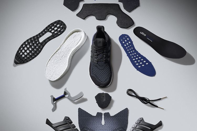 Bagian-bagian sepatu lari Adidas Ultra Boost