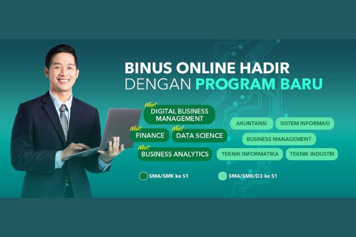 Salah satu prodi baru yang ditawarkan BINUS Online adalah Business Analytics. Para prodi ini, kamu bakal belajar tentang pemanfaatan analisis data untuk kebutuhan bisnis. Adapun analisis data tersebut dapat membantu perusahaan dalam melakukan pengambilan keputusan secara lebih baik.
