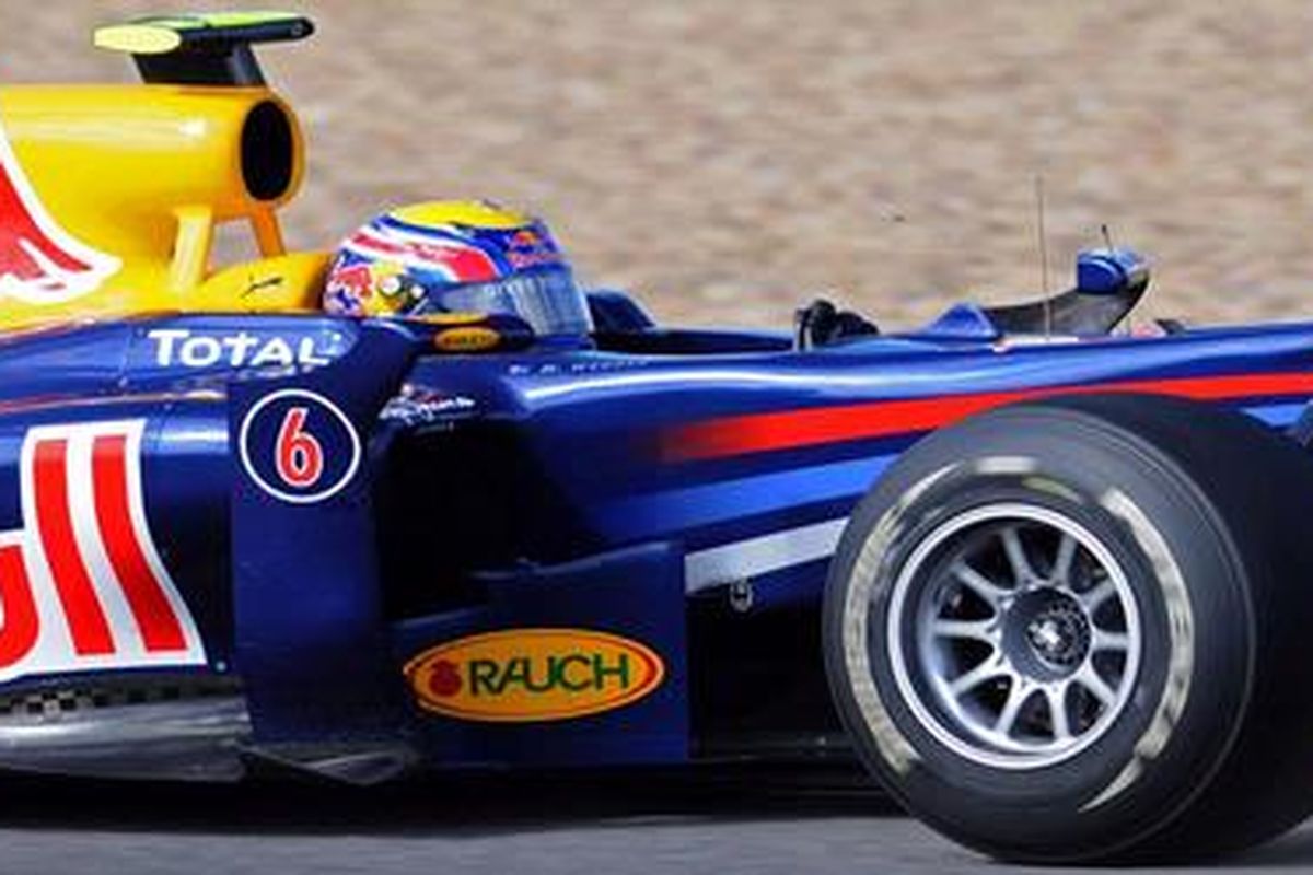 Pebalap Red Bull Racing, Mark Webber, menjadi yang tercepat pada hari ketiga tes pra-musim F1 2010 di Jerez, Jumat (19/2/10).