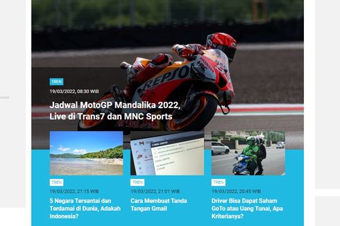 [POPULER TREN] Jadwal MotoGP Mandalika 2022 | Daftar Harga Minyak Goreng Hari Ini