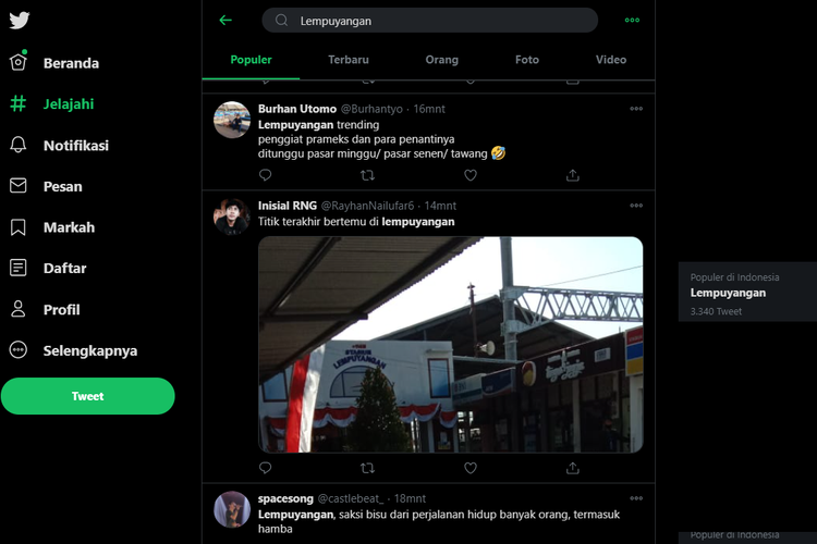Trending kata kunci Lempuyangan di Twitter Indonesia